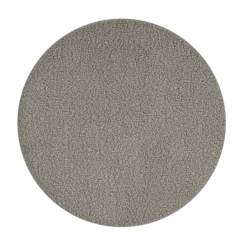 Pemberly Row Contemporary Boucle Fabric Round Ottoman in Gray