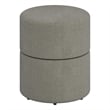 Pemberly Row Contemporary Boucle Fabric Round Ottoman in Gray
