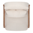 Pemberly Row Mid-Century Modern Boucle Fabric Accent Chair Fabric White Walnut