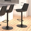 Pemberly Row Faux Leather Metal Adjustable AirLift Stool Set of 2 Black