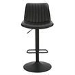Pemberly Row Faux Leather Metal Adjustable AirLift Stool Set of 2 Black