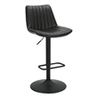 Pemberly Row Faux Leather Metal Adjustable AirLift Stool Set of 2 Black