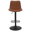 Pemberly Row Faux Leather Metal Adjustable AirLift Stool Set of 2 Saddle Black
