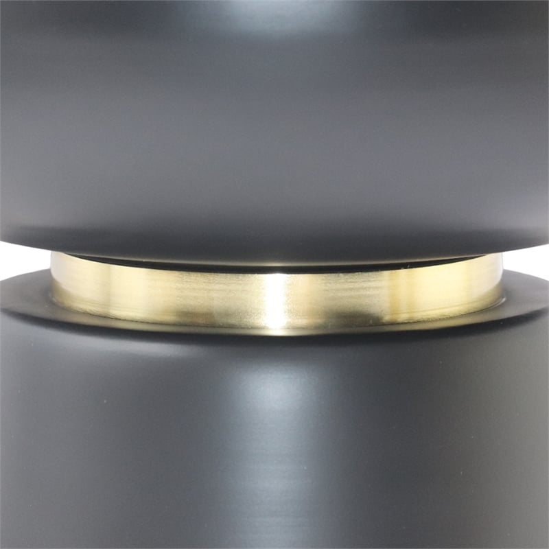 Pemberly Row Modern Marble Metal Accent Table Black White Gold