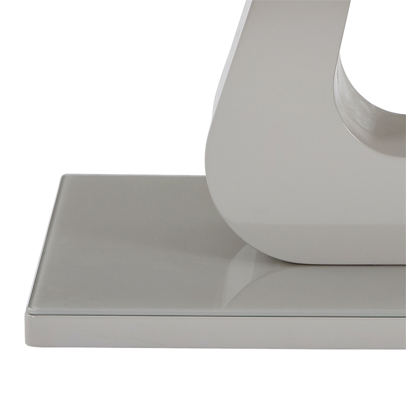 Pemberly Row Contemporary MDF Glass Rectangular Coffee Table Gray