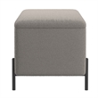 Pemberly Row Modern Fabric Metal Storage Ottoman Bench Gray Black