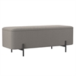 Pemberly Row Modern Fabric Metal Storage Ottoman Bench Gray Black