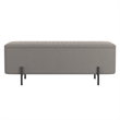 Pemberly Row Modern Fabric Metal Storage Ottoman Bench Gray Black