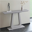 Pemberly Row Contemporary MDF Glass Console Table in Gray Finish
