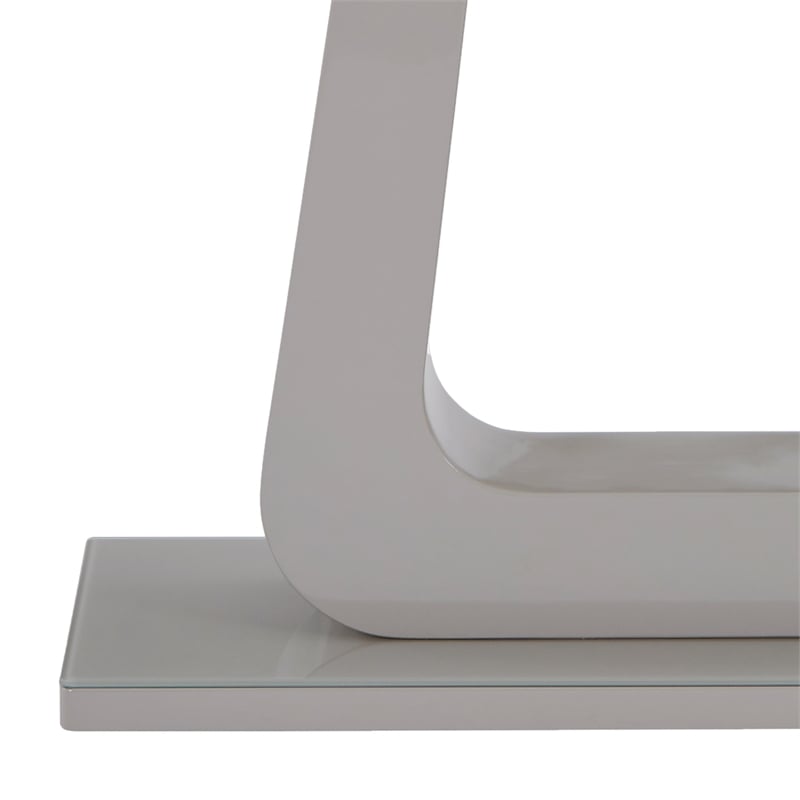 Pemberly Row Contemporary MDF Glass Console Table in Gray Finish