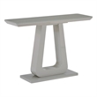 Pemberly Row Contemporary MDF Glass Console Table in Gray Finish