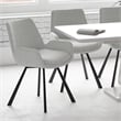 Pemberly Row Modern Fabric Metal Swivel Dining Chair Set of 2 Gray Black