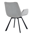 Pemberly Row Modern Fabric Metal Swivel Dining Chair Set of 2 Gray Black