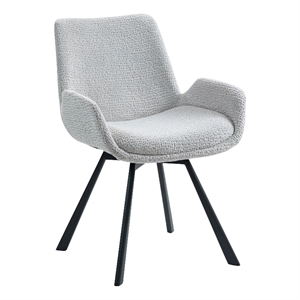 Pemberly Row Modern Fabric Metal Swivel Dining Chair Set of 2 Gray Black