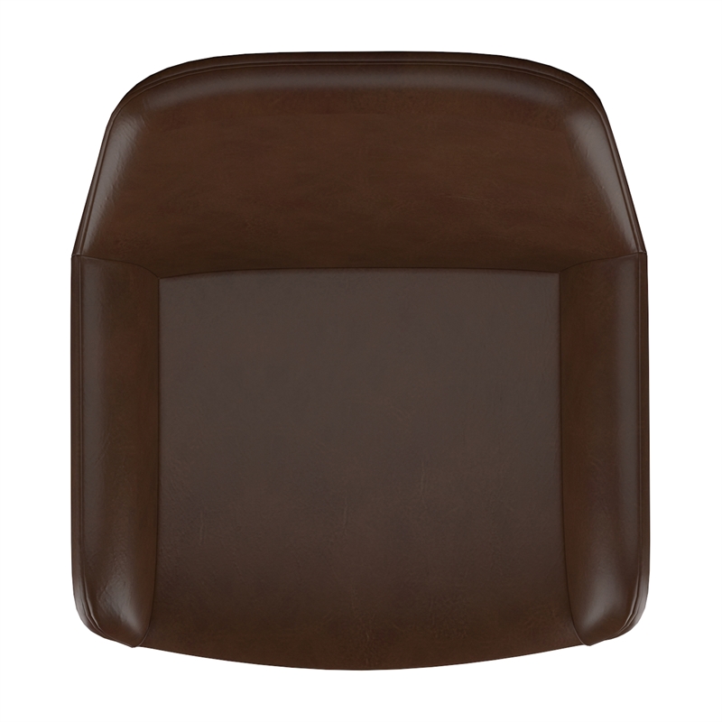 Pemberly Row Faux Leather Metal 26 Inche Counter Stool Set of 2 Brown Black