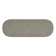 Pemberly Row Contemporary Boucle Fabric Oval Bench in Gray Finish