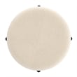 Pemberly Row Modern Boucle Fabric Round Storage Ottoman Cream and Black