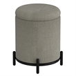 Pemberly Row Modern Boucle Fabric Round Storage Ottoman Gray and Black