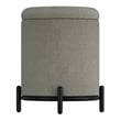 Pemberly Row Modern Boucle Fabric Round Storage Ottoman Gray and Black