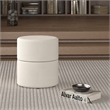 Pemberly Row Contemporary Boucle Fabric Round Ottoman in Cream