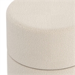 Pemberly Row Contemporary Boucle Fabric Round Ottoman in Cream