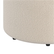 Pemberly Row Contemporary Boucle Fabric Round Ottoman in Cream
