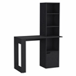 Pemberly Row Engineered Wood Writing Desk w/ Bookcase and Cabinet in Black