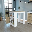 Pemberly Row Engineered Wood Kitchen Island with Side Shelves in White