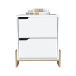 Pemberly Row 2-Drawer Engineered Wood Nightstand in White/Natural