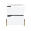 Pemberly Row 2-Drawer Engineered Wood Nightstand in White/Natural