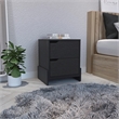 Pemberly Row Contemporary 2-Drawer Engineered Wood Nightstand in Black