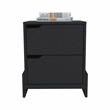 Pemberly Row Contemporary 2-Drawer Engineered Wood Nightstand in Black