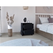 Pemberly Row Contemporary 2-Drawer Engineered Wood Nightstand in Black