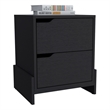 Pemberly Row Contemporary 2-Drawer Engineered Wood Nightstand in Black