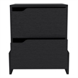 Pemberly Row Contemporary 2-Drawer Engineered Wood Nightstand in Black