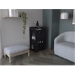 Pemberly Row Engineered Wood Bar Cart with 6 Built-in Wine Rack in Black
