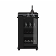 Pemberly Row Engineered Wood Bar Cart with 2-Side Shelves in Black