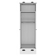Pemberly Row Contemporary Engineered Wood Armoire with 2-Doors in White