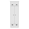 Pemberly Row Contemporary Engineered Wood Armoire with 2-Doors in White