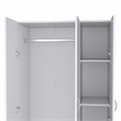 Pemberly Row Contemporary Wardrobe Armoire 3Doors -Engineered Wood-White