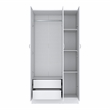 Pemberly Row Contemporary Wardrobe Armoire 3Doors -Engineered Wood-White