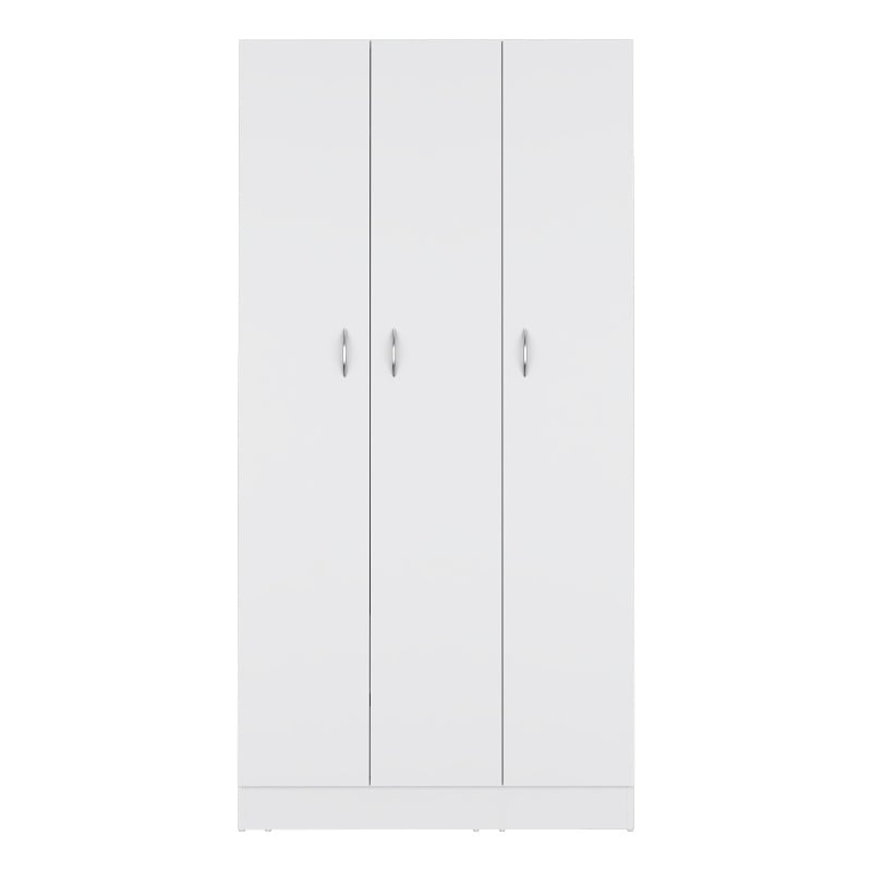Pemberly Row Contemporary Wardrobe Armoire 3Doors -Engineered Wood-White