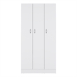 Pemberly Row Contemporary Wardrobe Armoire 3Doors -Engineered Wood-White