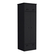 Pemberly Row Contemporary Engineered Wood Armoire with 2-Doors in Black