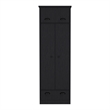 Pemberly Row Contemporary Engineered Wood Armoire with 2-Doors in Black