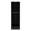 Pemberly Row Contemporary Engineered Wood Armoire with 2-Doors in Black