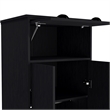 Pemberly Row Contemporary Engineered Wood Armoire with 2-Doors in Black