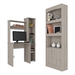 Pemberly Row Contemporary 2-Piece Engineered Wood Office Set in Gray