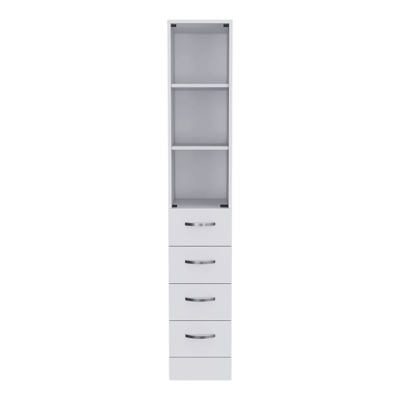 Pemberly Row 2-Piece Engineered Wood Bathroom Cabinet Set in White