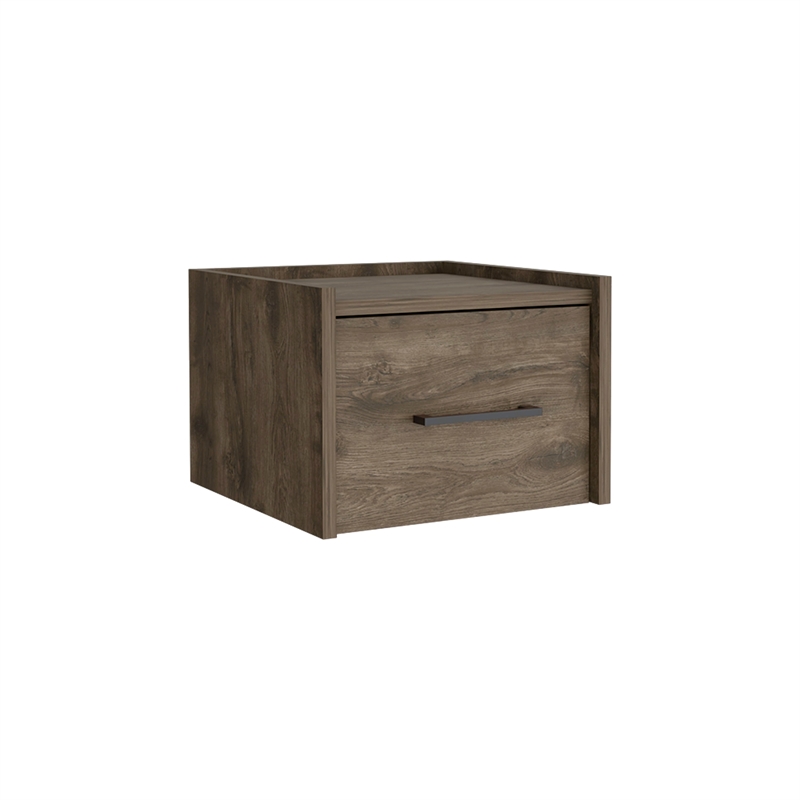 Pemberly Row Floating Nightstand Engineered wood Handy Drawer Dark Brown